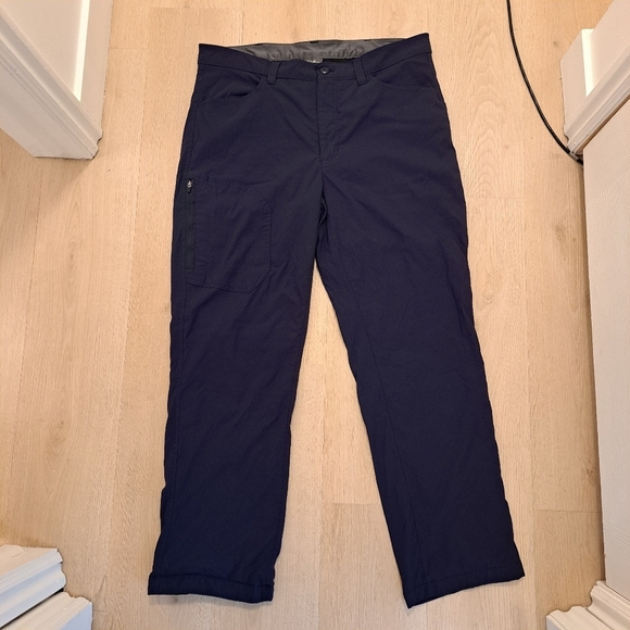 Eddie Bauer Navy Blue Fleece Lined Utility Outdoor Tech Straight Leg Pants 38×30 - Picture 2 of 11